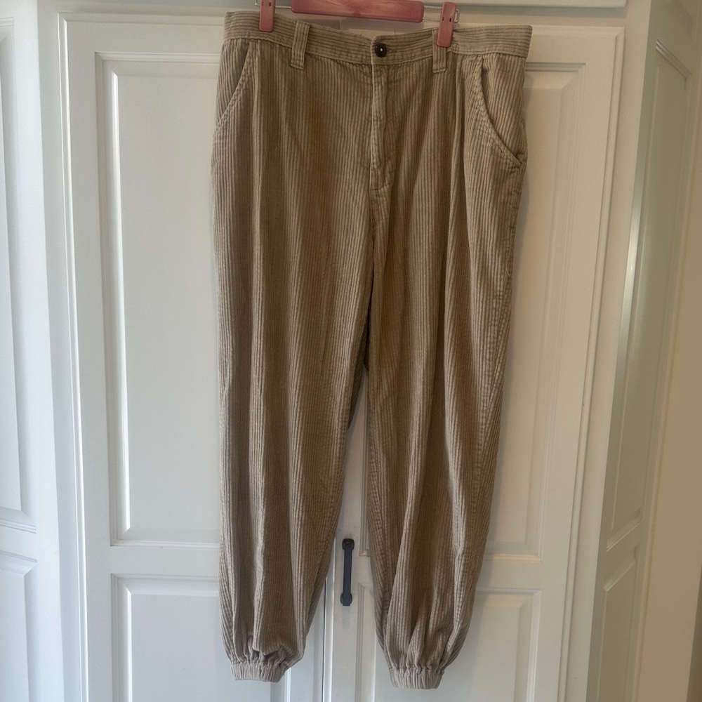 Men's Tan Corduroy Jogger Pants